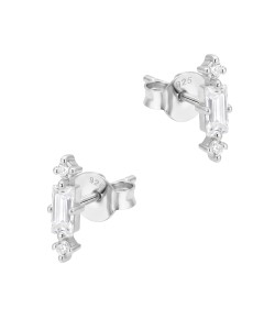 Aurora Crystal Silver Stud Earring STS-6839